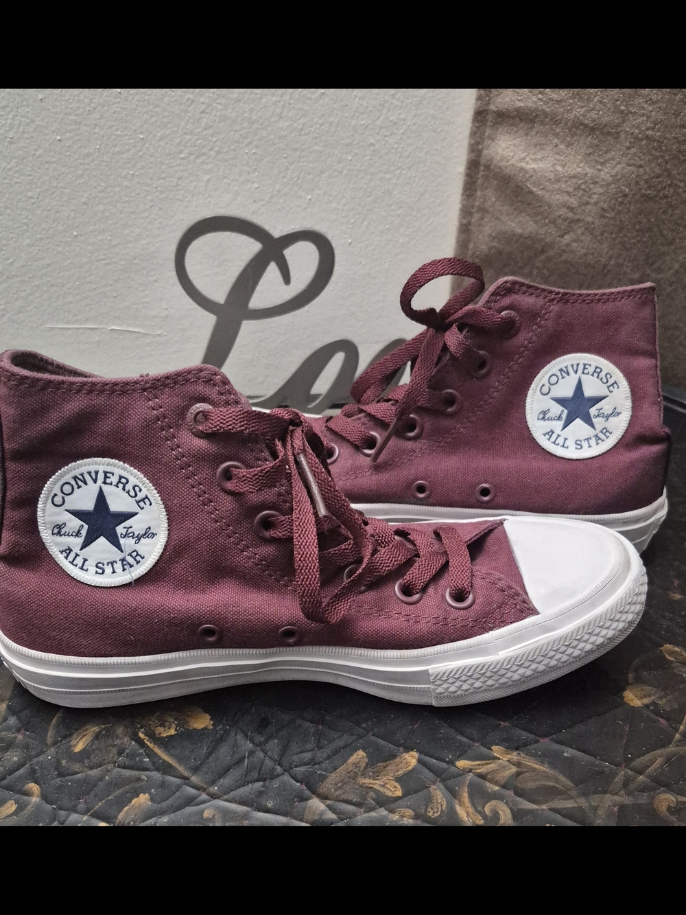 Converse Chuck Taylor All Star High Top Sneakers - Burgundy - Picture 1 of 10